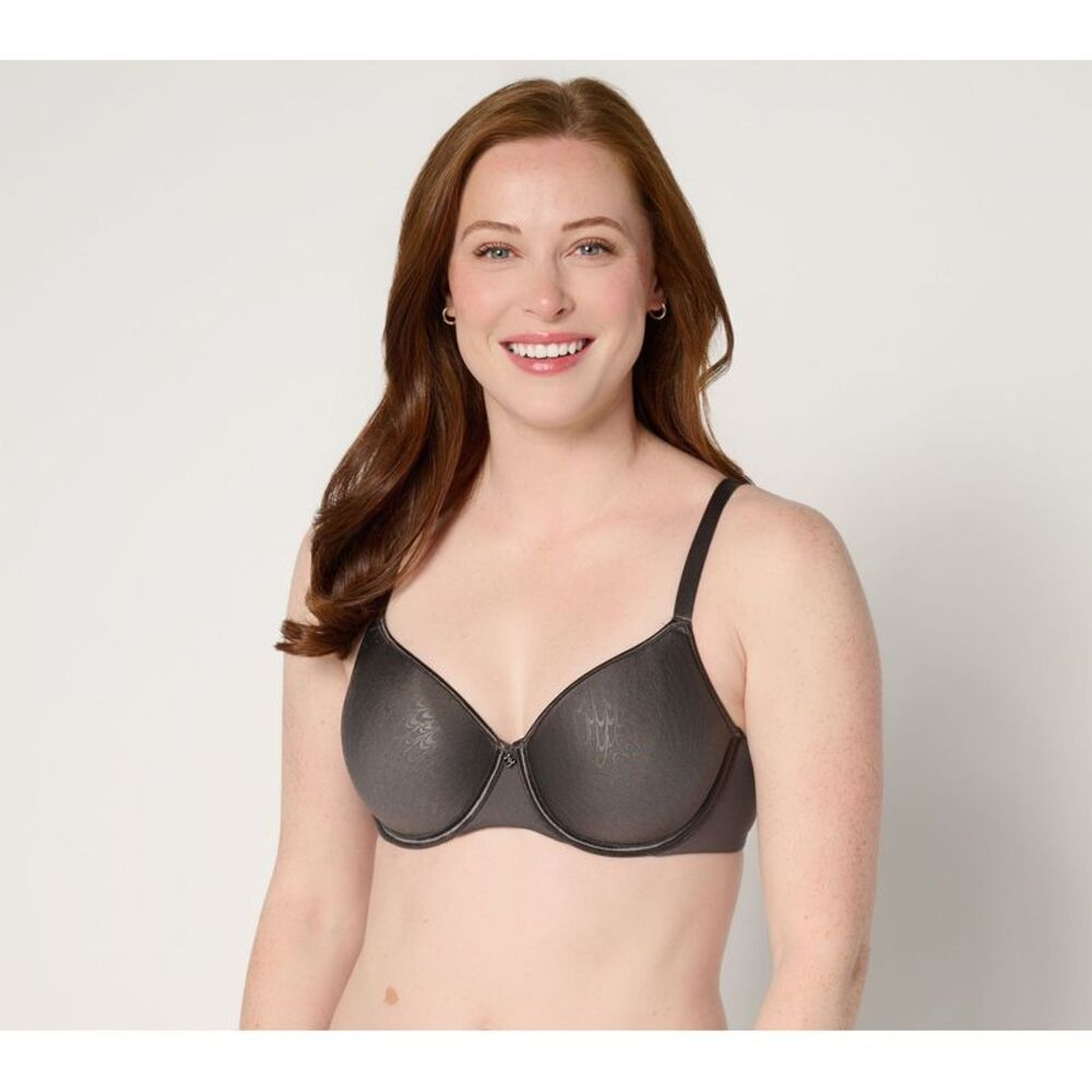 Breezies Women's Bra Sz 48B Featherlite Breathe Underwire T-Shirt Gray A679216